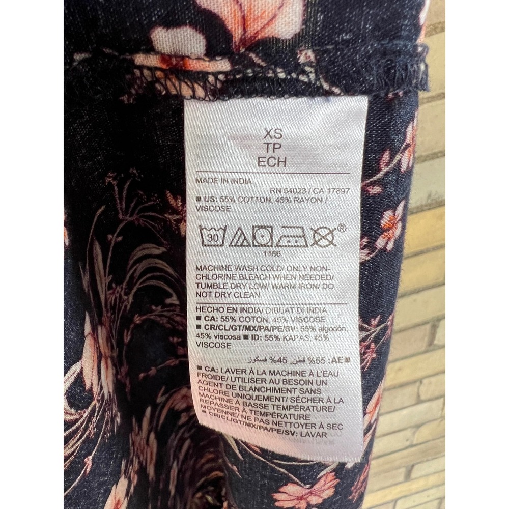 Old Navy Navy Floral Tie Shoulder Midi Dress XS Pockets Smocked Back Babydoll - Picture 6 of 10
